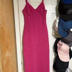 STAUD Vibrant Pink Midi Dress